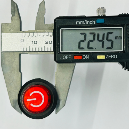 3-Pin Large Round Push On-Off Switch with Indicator