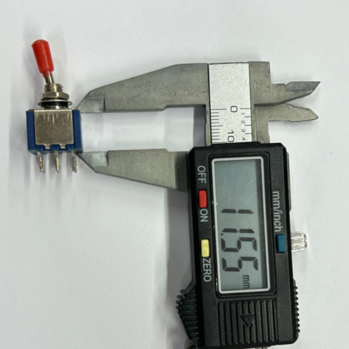 6-Pin Miniature Toggle Switch - DPDT with Metal Shaft