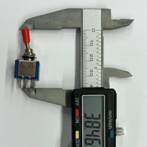 6-Pin Miniature Toggle Switch - DPDT with Metal Shaft