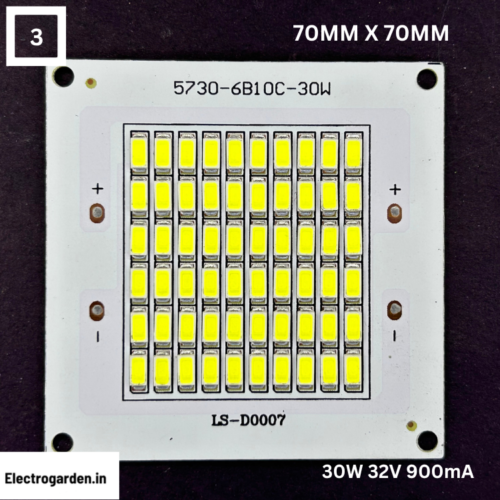 30W flood light LED PCB 70x70mm with 60 5730 LEDs